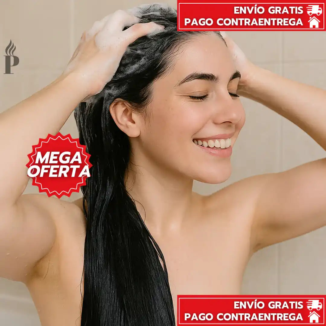 ADIÓS CANAS™ Shampoo Rejuvenecedor UNISEX | Cabello Negro Natural en Minutos