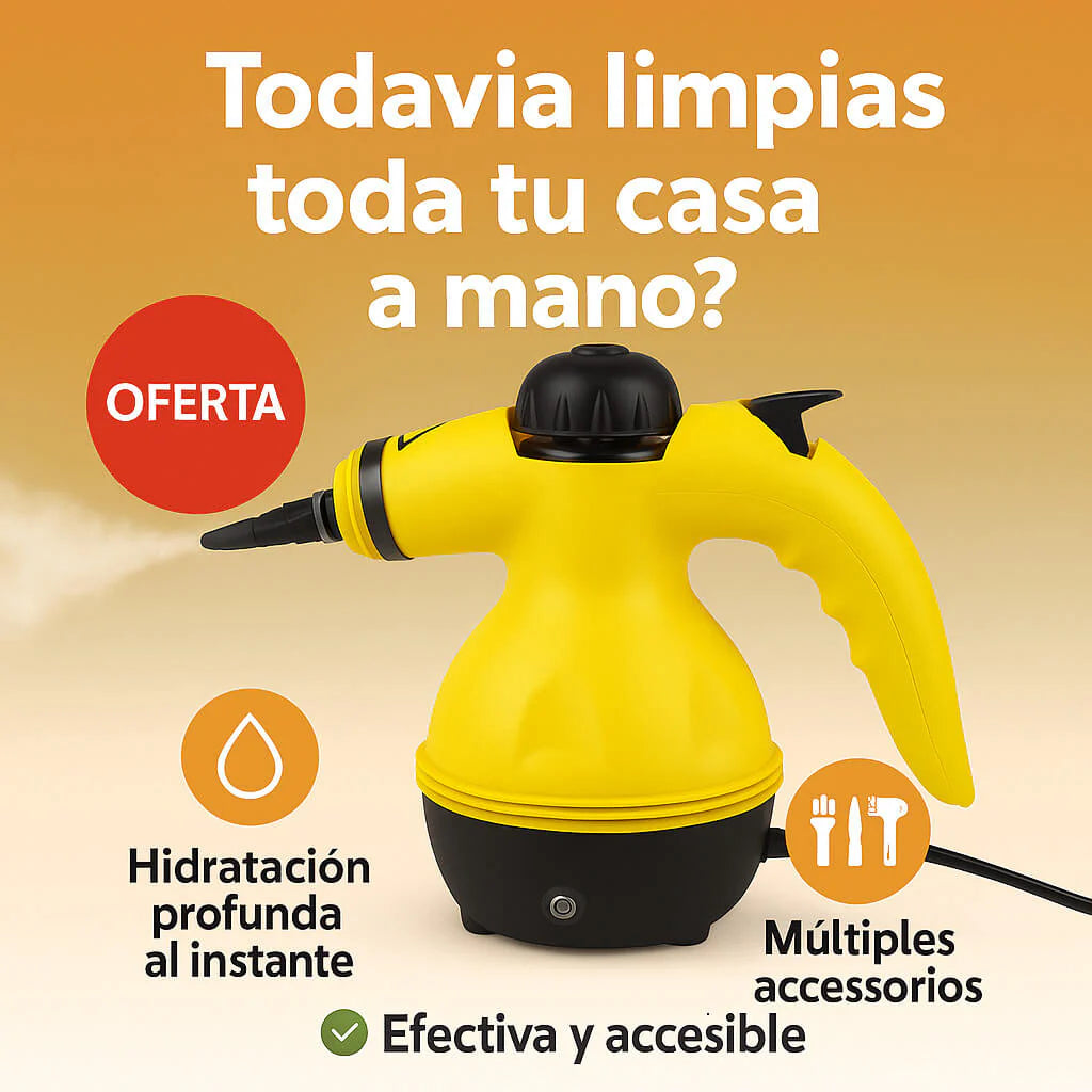 Limpiador de Vapor Portátil SteamClean™ | Ahorra Tiempo y Esfuerzo