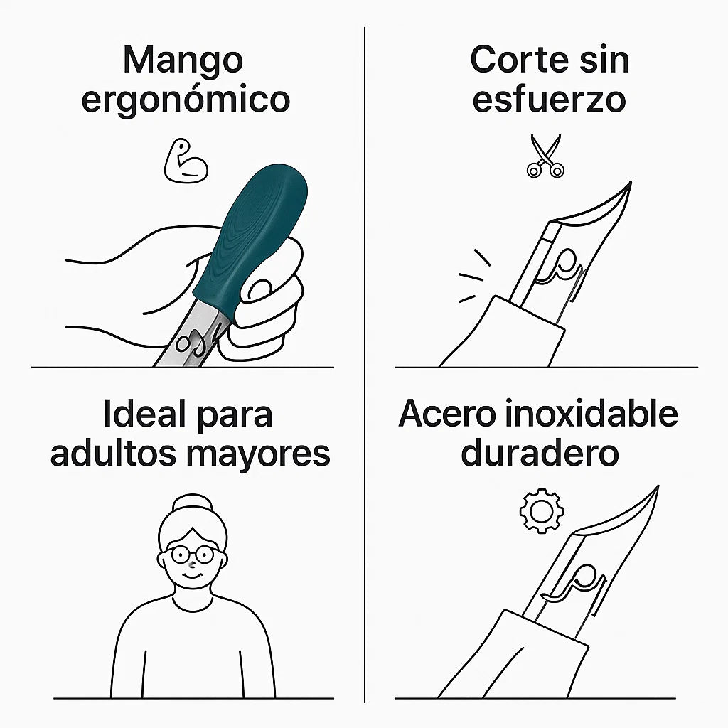 Kit de 3 Cortaúñas en Ángulo para Uñas Encarnadas o Gruesas | SeniorClip™