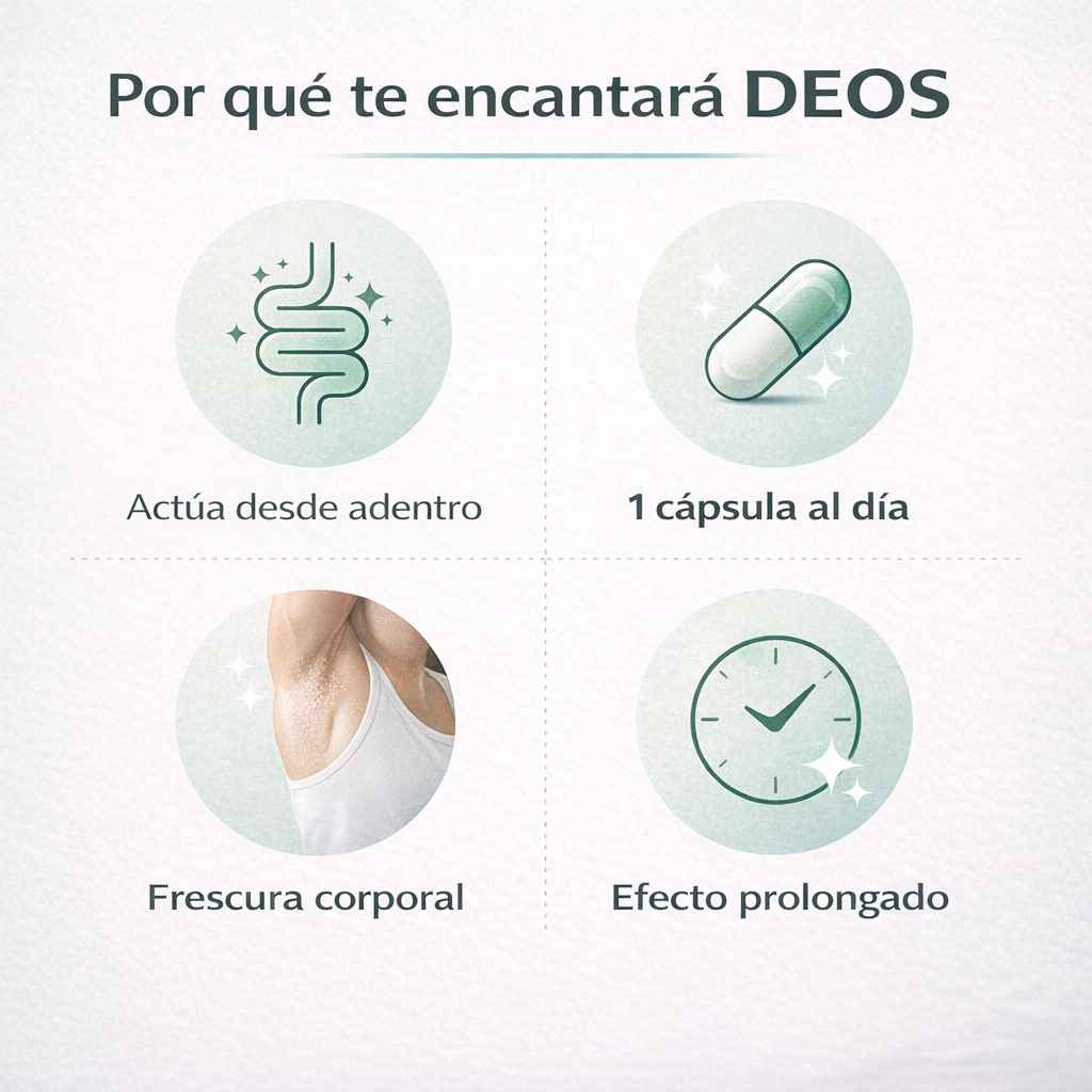 DEOS – Desodorante Interno Natural que Elimina el Mal Olor Desde la Raiz