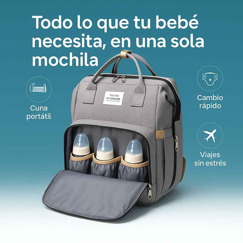 👶 Pañalera 3 en 1 – Mochila, Cuna y Cambiador Práctica y Portátil