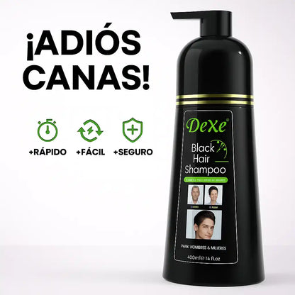 ADIÓS CANAS™ Shampoo Rejuvenecedor UNISEX | Cabello Negro Natural en Minutos