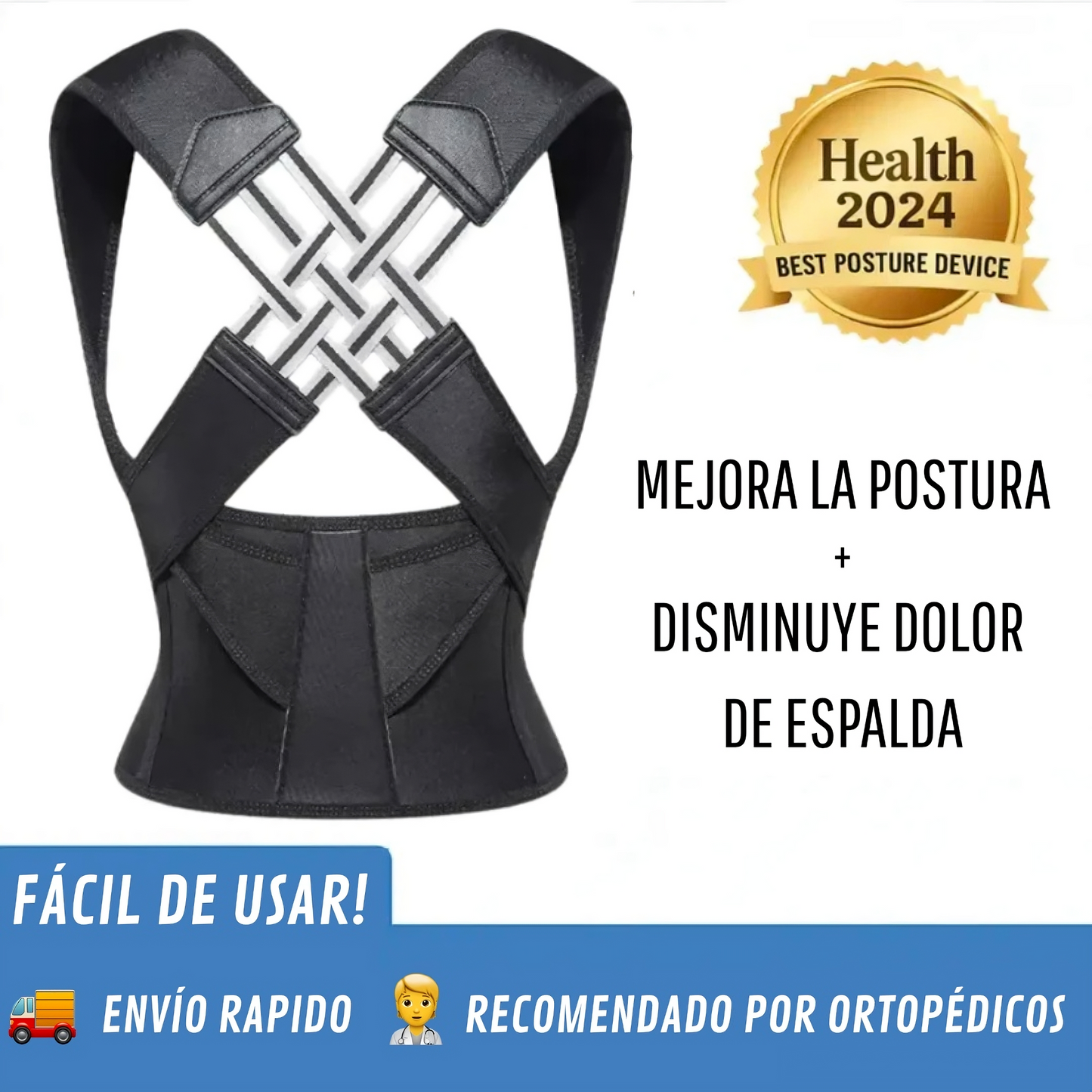 Chaleco Corrector de Postura Moldeador Unisex | Alivia Dolor, Corrige Espalda y Mejora Tu Figura