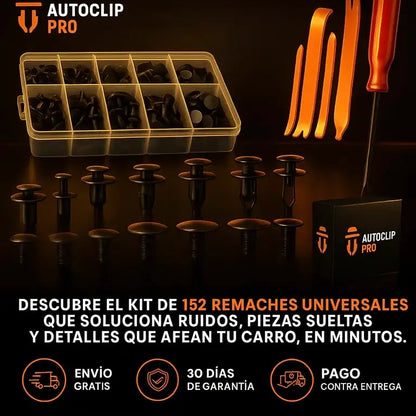 Kit x100 Remaches Universales Auto-Clip Pro™ + Mini Aspiradora GRATIS