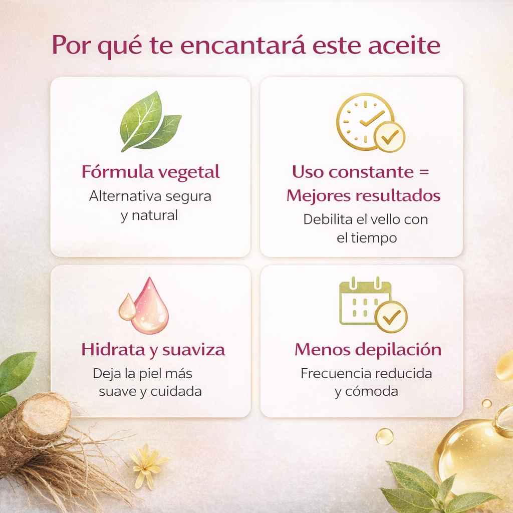 Aceite Cyperus Rotundus – Reduce el crecimiento del vello de forma natural y progresiva