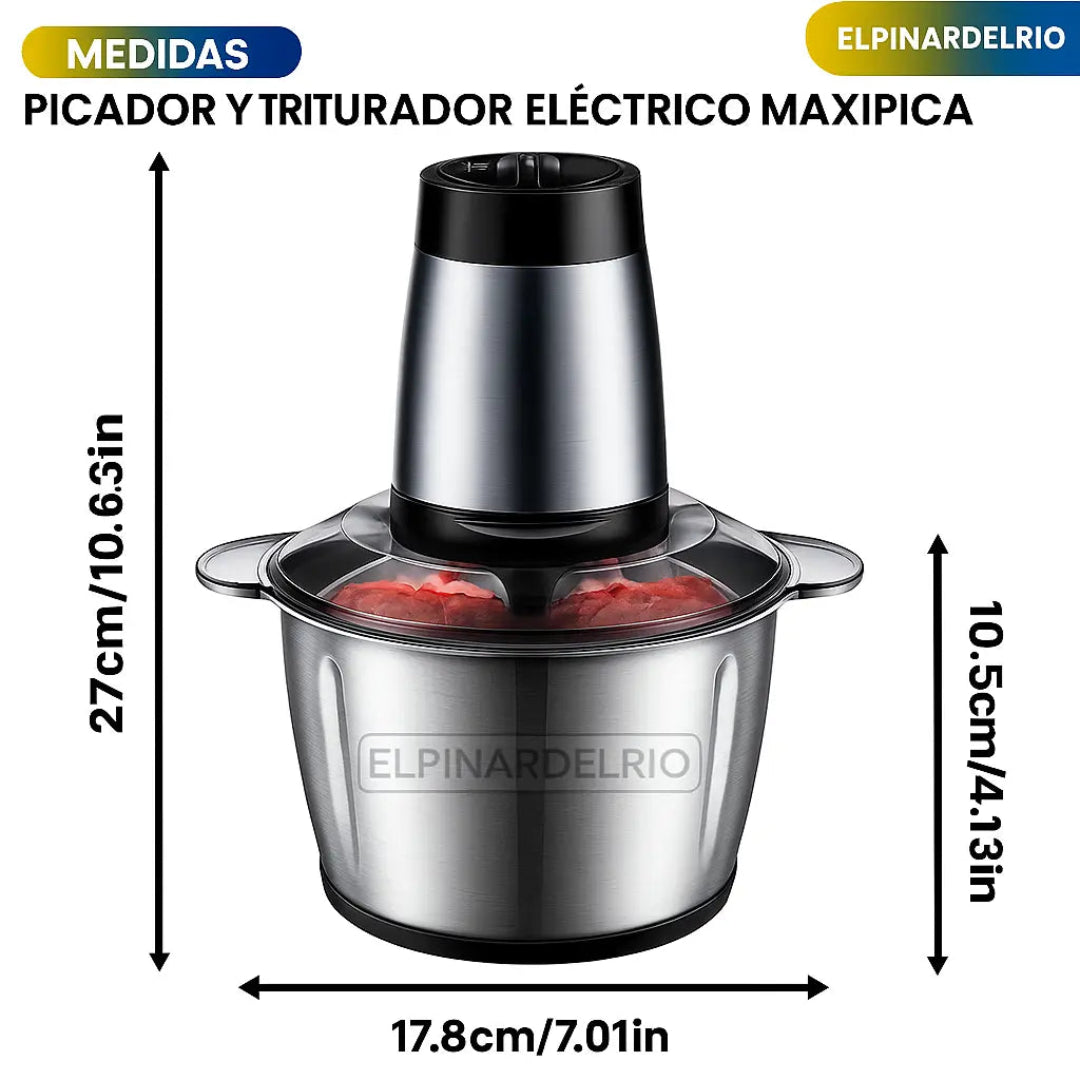 Procesador de Alimentos Eléctrico 2l MaxiPica™ | Picá en Segundos y Ahorra Tiempo y Energía