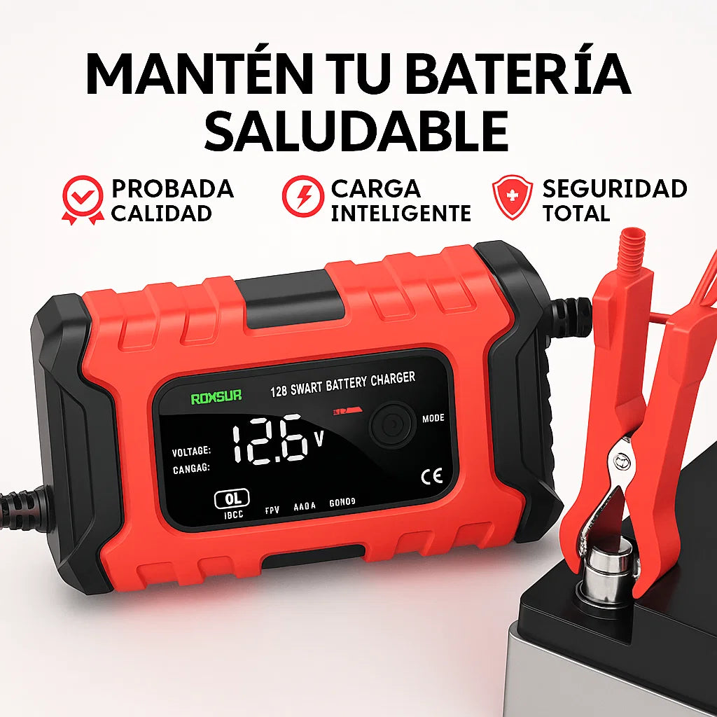 🔌 AutoCharge Pro – Cargador Inteligente de Baterías 12V/24V con Pantalla LCD ⚡