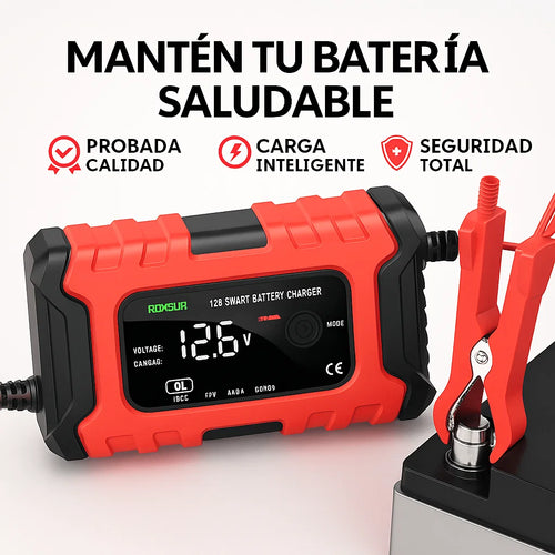 🔌 AutoCharge Pro – Cargador Inteligente de Baterías 12V/24V con Pantalla LCD ⚡