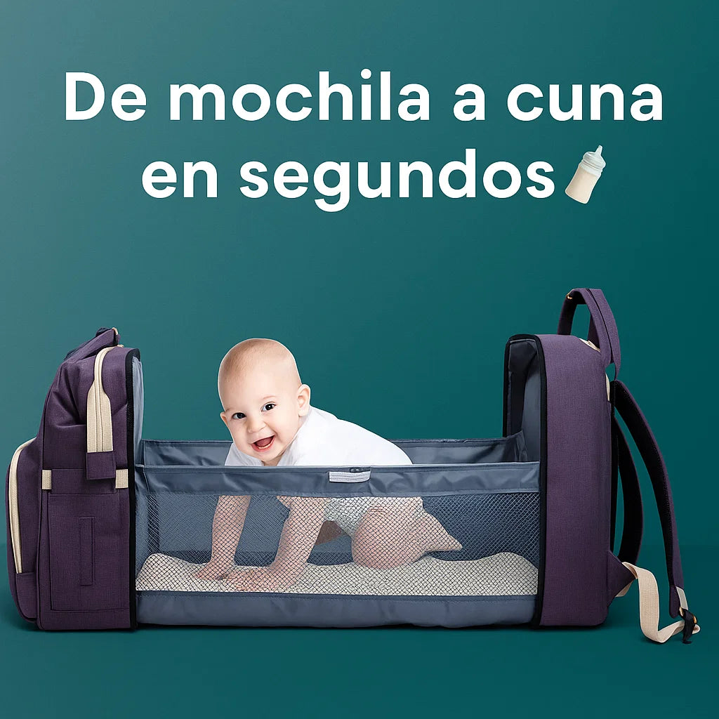 👶 Pañalera 3 en 1 – Mochila, Cuna y Cambiador Práctica y Portátil