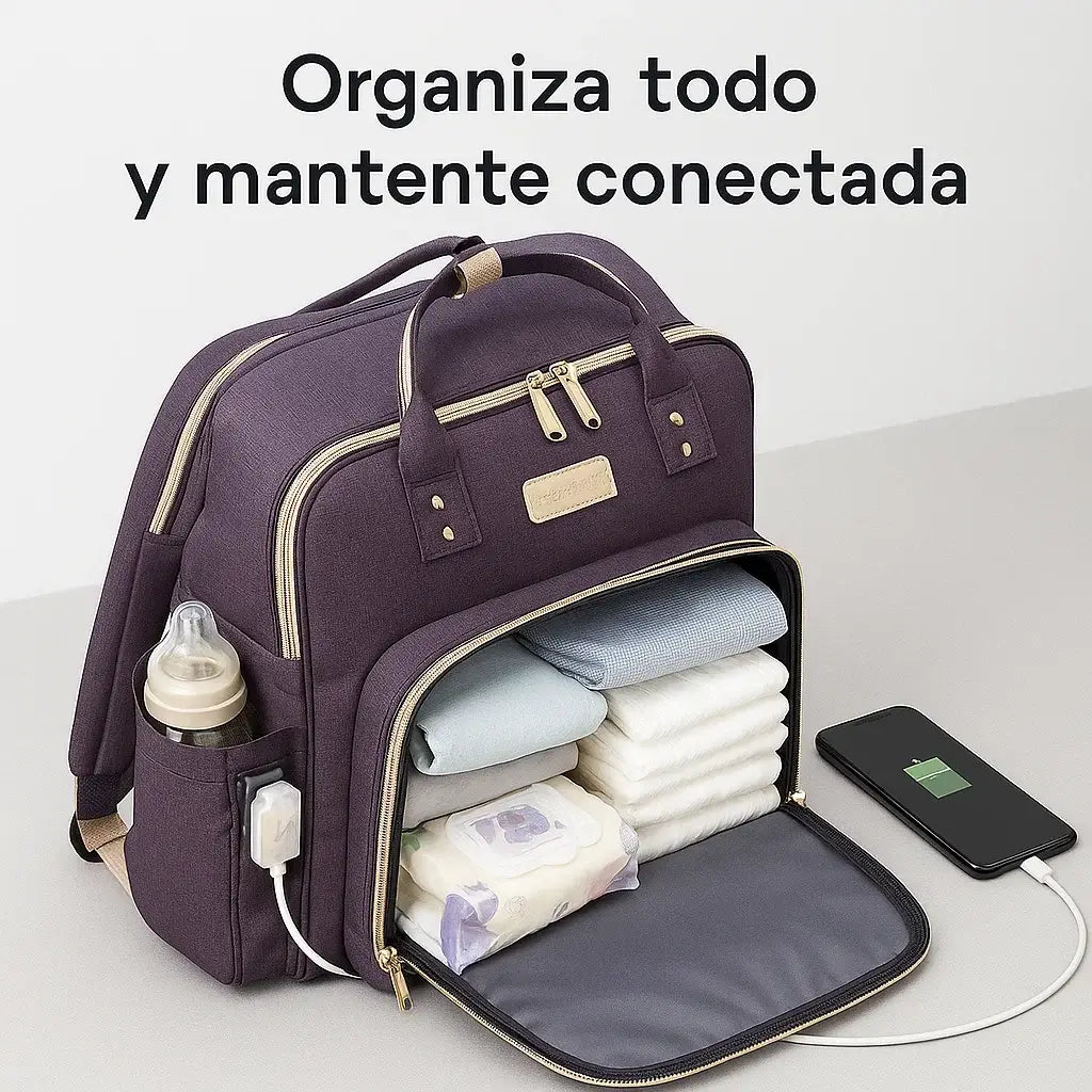 👶 Pañalera 3 en 1 – Mochila, Cuna y Cambiador Práctica y Portátil