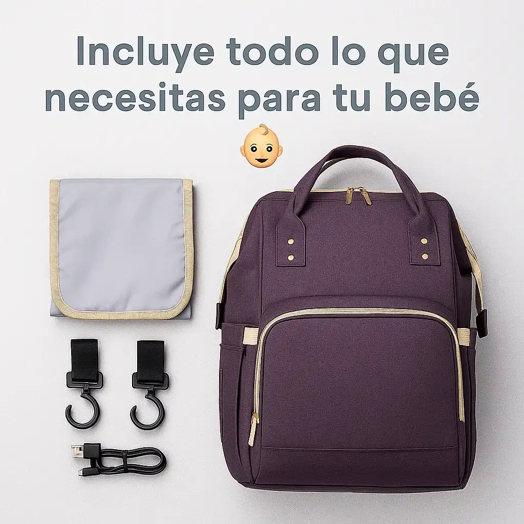 👶 Pañalera 3 en 1 – Mochila, Cuna y Cambiador Práctica y Portátil