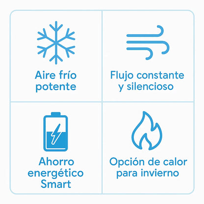 Aire Acondicionado Smart™ – Frío inmediato con opción de calor
