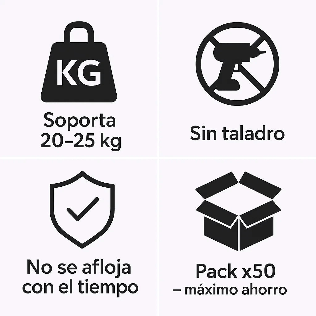 🛠️ Tornillos Ancla para Pared – Pack x50 | Fijación 4X Más Segura sin Taladro