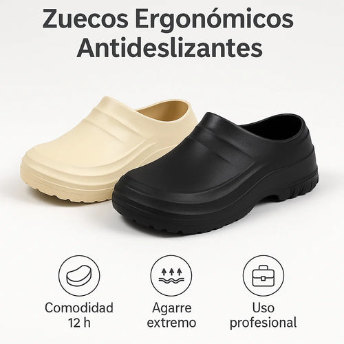 Zuecos Ergonómicos Antideslizantes — Comodidad real para trabajar todo el día
