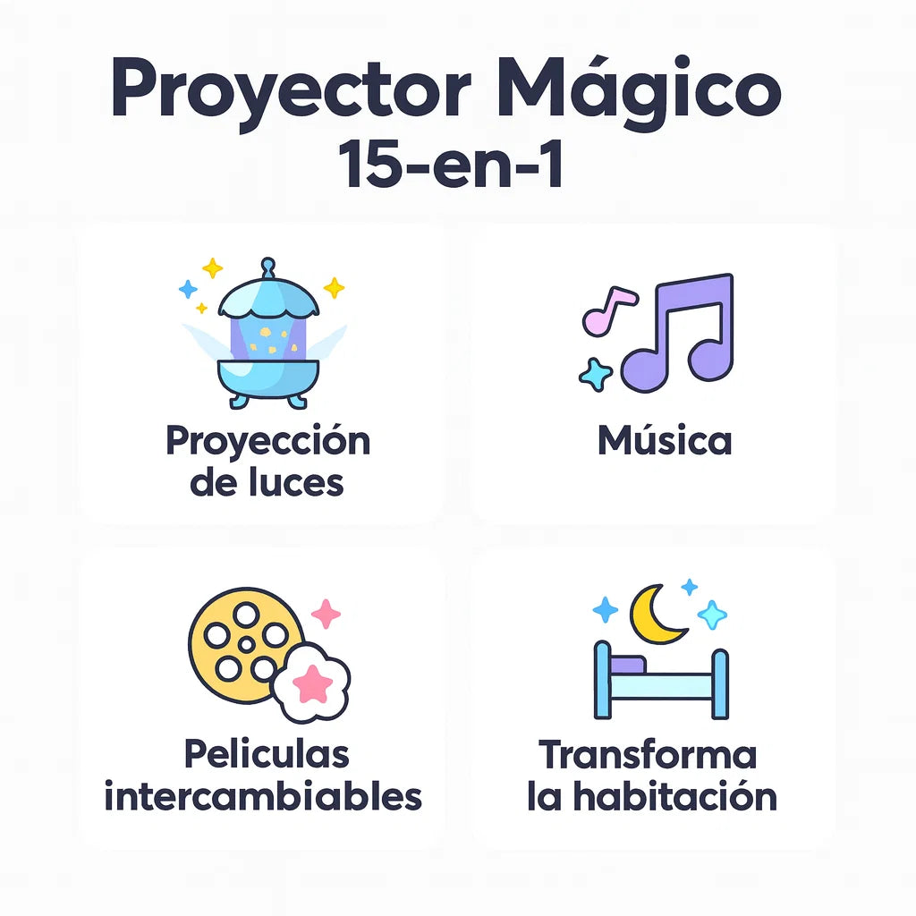 🌈 Proyector Mágico 15-en-1 para Niños — Luces, Música y Películas Interactivas