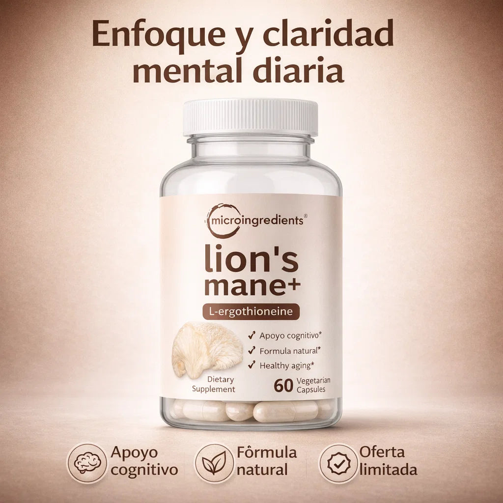 LION’S MANE+ - Apoyo avanzado para enfoque, memoria y bienestar mental a largo plazo