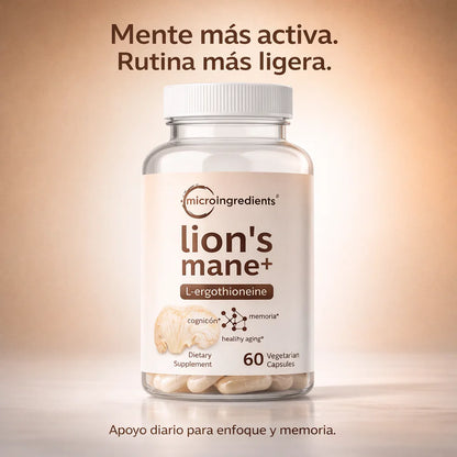 LION’S MANE+ - Apoyo avanzado para enfoque, memoria y bienestar mental a largo plazo