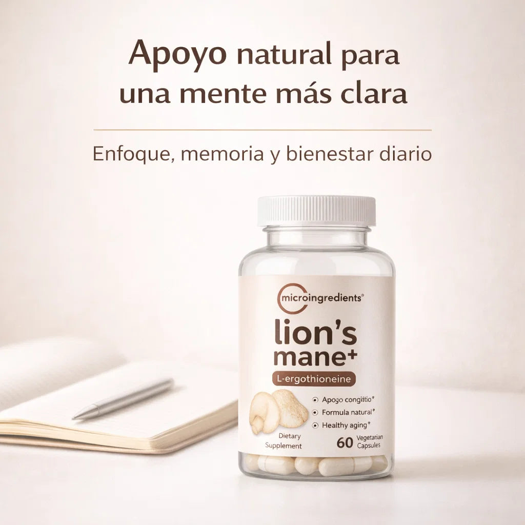 LION’S MANE+ - Apoyo avanzado para enfoque, memoria y bienestar mental a largo plazo