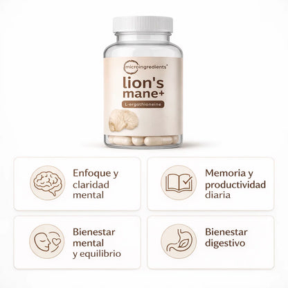 LION’S MANE+ - Apoyo avanzado para enfoque, memoria y bienestar mental a largo plazo