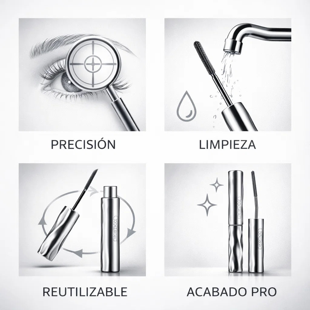 Rimel Metalico Reutilizable Lash™ – Pestanas naturales, perfectas y sin grumos todo el día