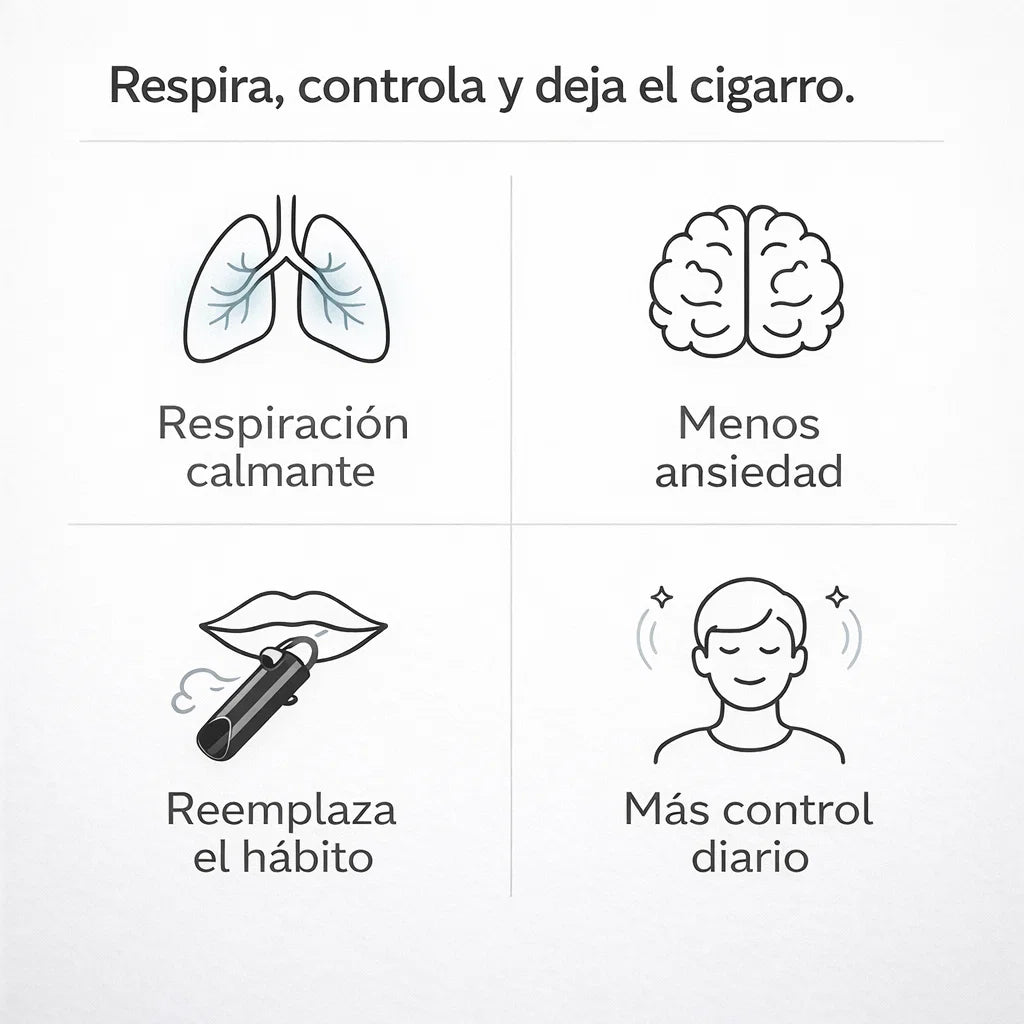 Collar Inhalador para Dejar de Fumar - Controla la ansiedad, reduce el estrés y reemplaza el habito del cigarro