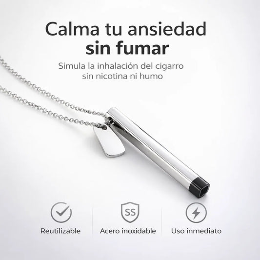 Collar Inhalador para Dejar de Fumar - Controla la ansiedad, reduce el estrés y reemplaza el habito del cigarro