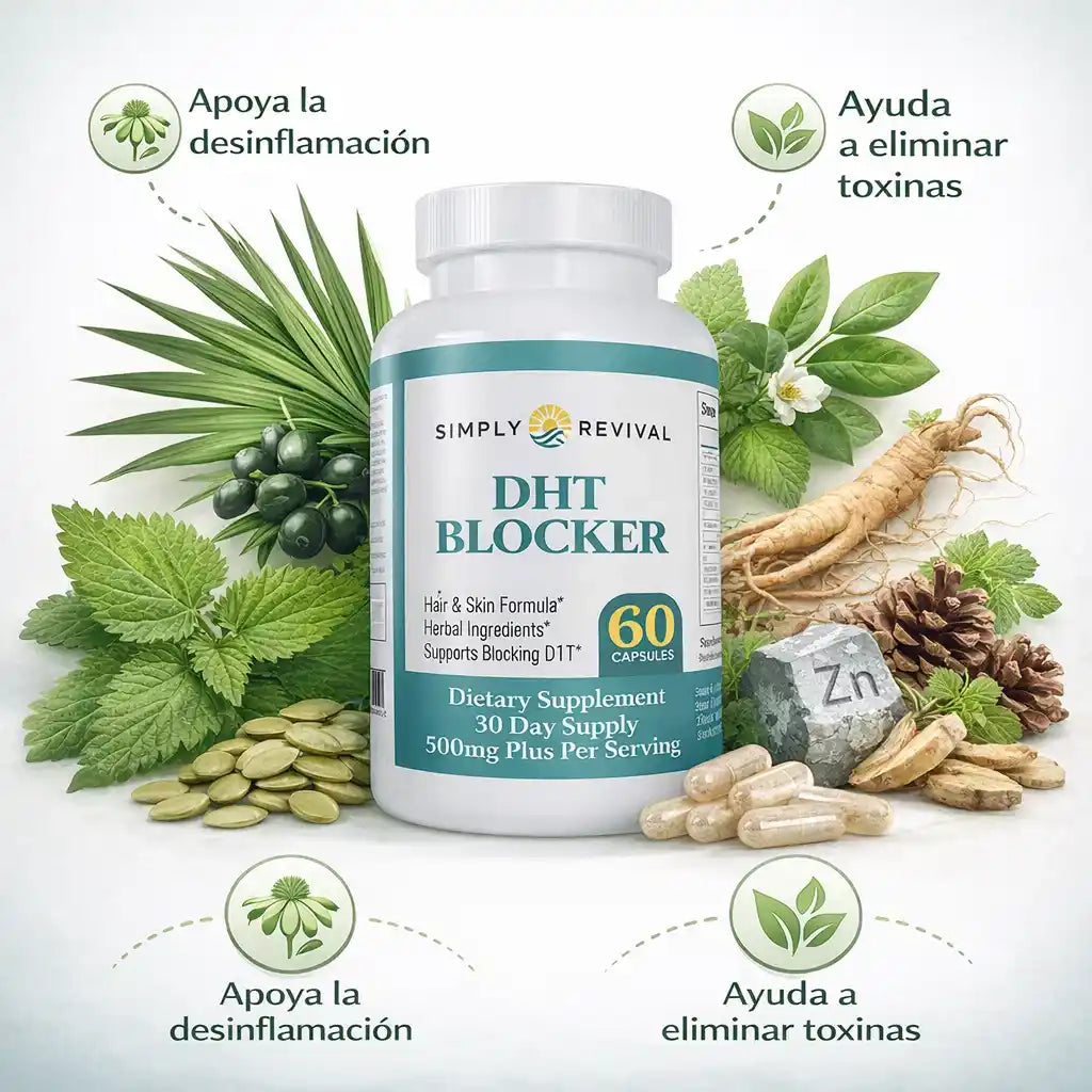 DHT Blocker Natural para Hombres y Mujeres - Defiende tu cabello desde la raiz y frena la caida hormonal