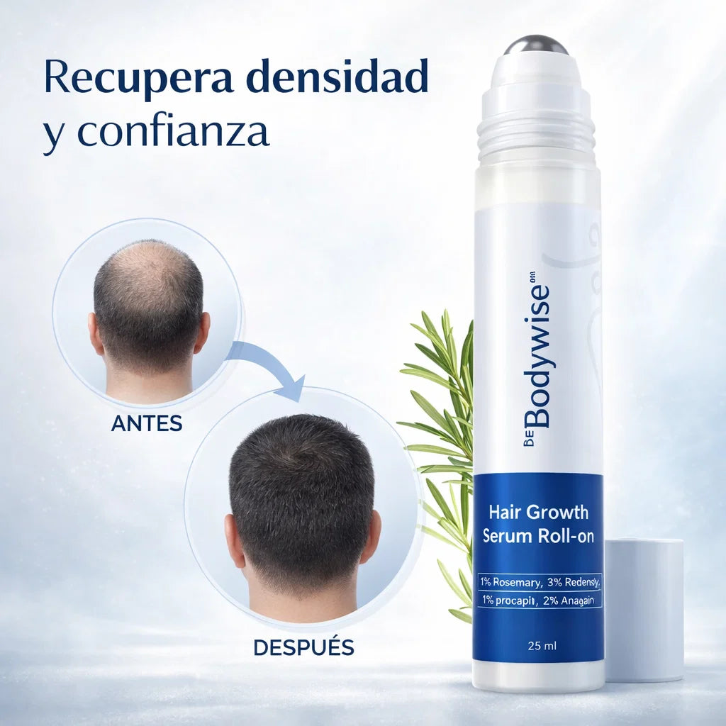 Serum Roll-On Activador de Crecimiento Capilar y Barba - Recupera densidad, fortalece el cabello
