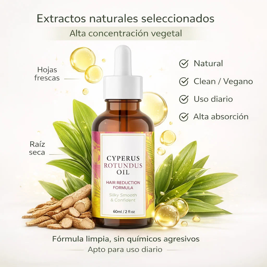 Aceite Cyperus Rotundus – Reduce el crecimiento del vello de forma natural y progresiva