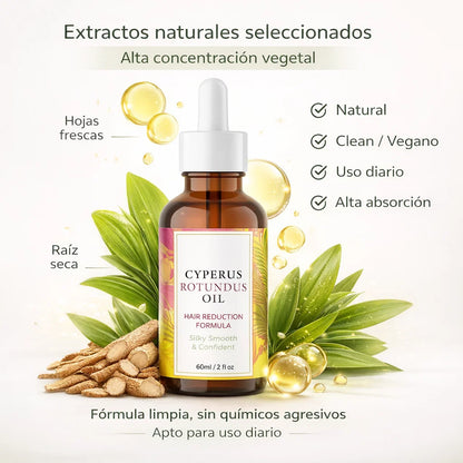Aceite Cyperus Rotundus – Reduce el crecimiento del vello de forma natural y progresiva