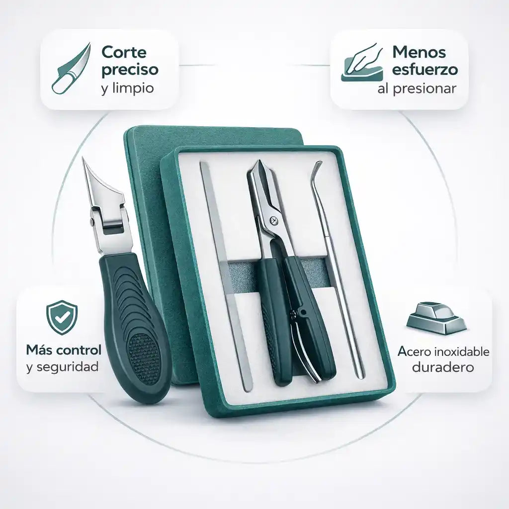Kit de 3 Cortaúñas en Ángulo para Uñas Encarnadas o Gruesas | SeniorClip™