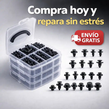 🔧 JUEGO DE 620 SUJETADORES PLASTICOS AUTOMOTRICES - Repara tu carro sin perder tiempo ni dinero