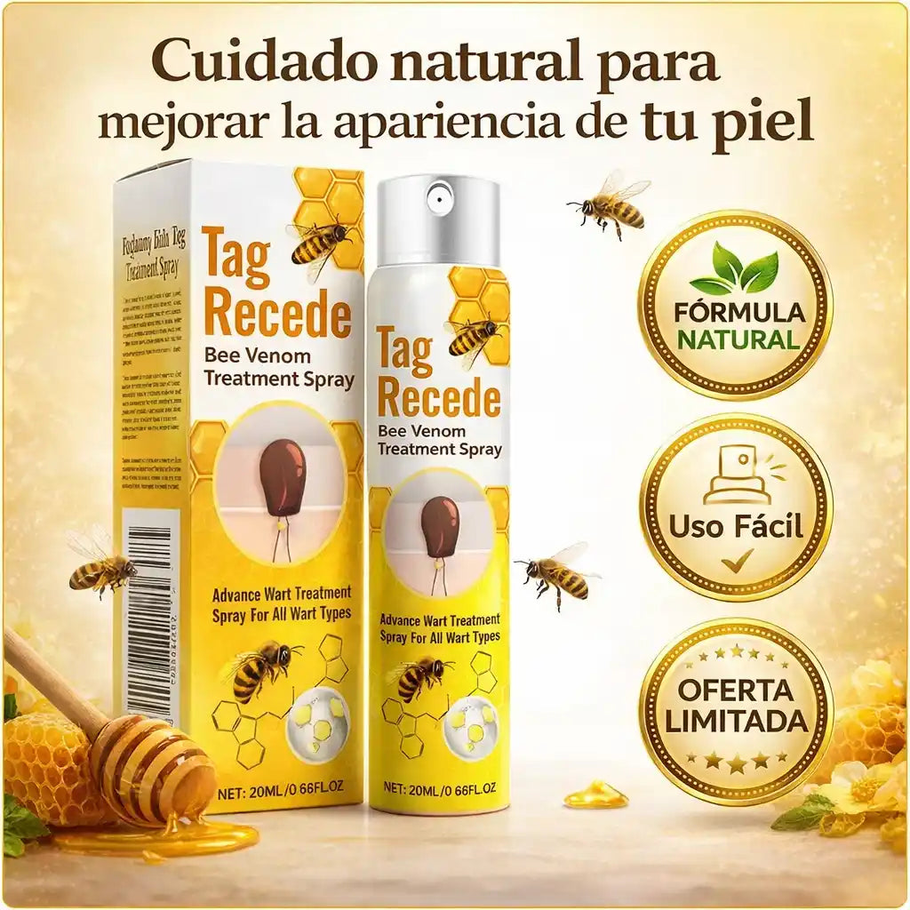 🐝 TAG RECEDE™ SPRAY PARA ELIMINAR VERRUGAS NATURALMENTE - Mejora visiblemente la apariencia