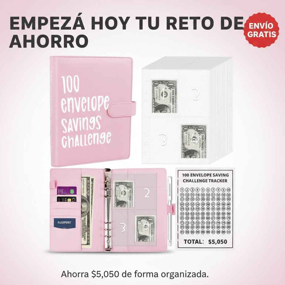 💰 Reto de Ahorro 100 Días – Organizador de Sobres Inteligente